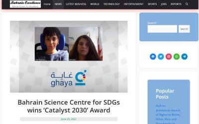 Bahrain Science Centre for SDGs wins ‘Catalyst 2030’ Award