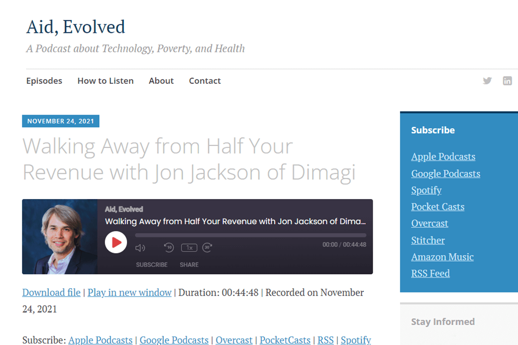 Jon Jackson Aid, Evolved podcast
