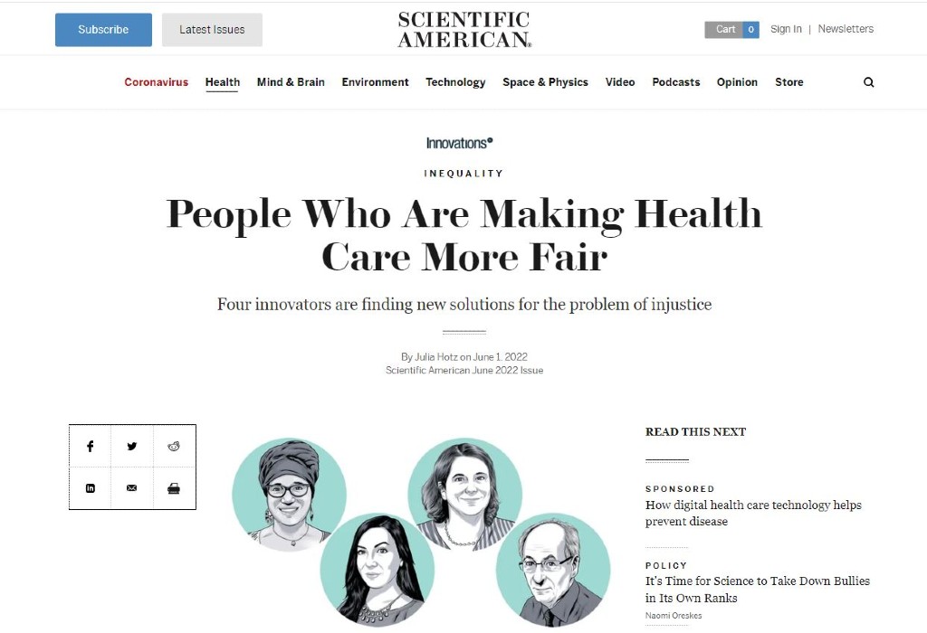 Scientific American homepage screenshot